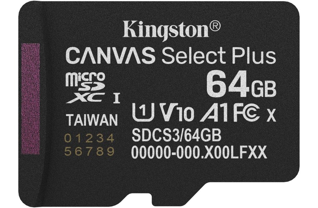 Kingston Canvas Select Plus Gen. 3 microSDXC 64GB met SD-adapter - Micro SD kaart