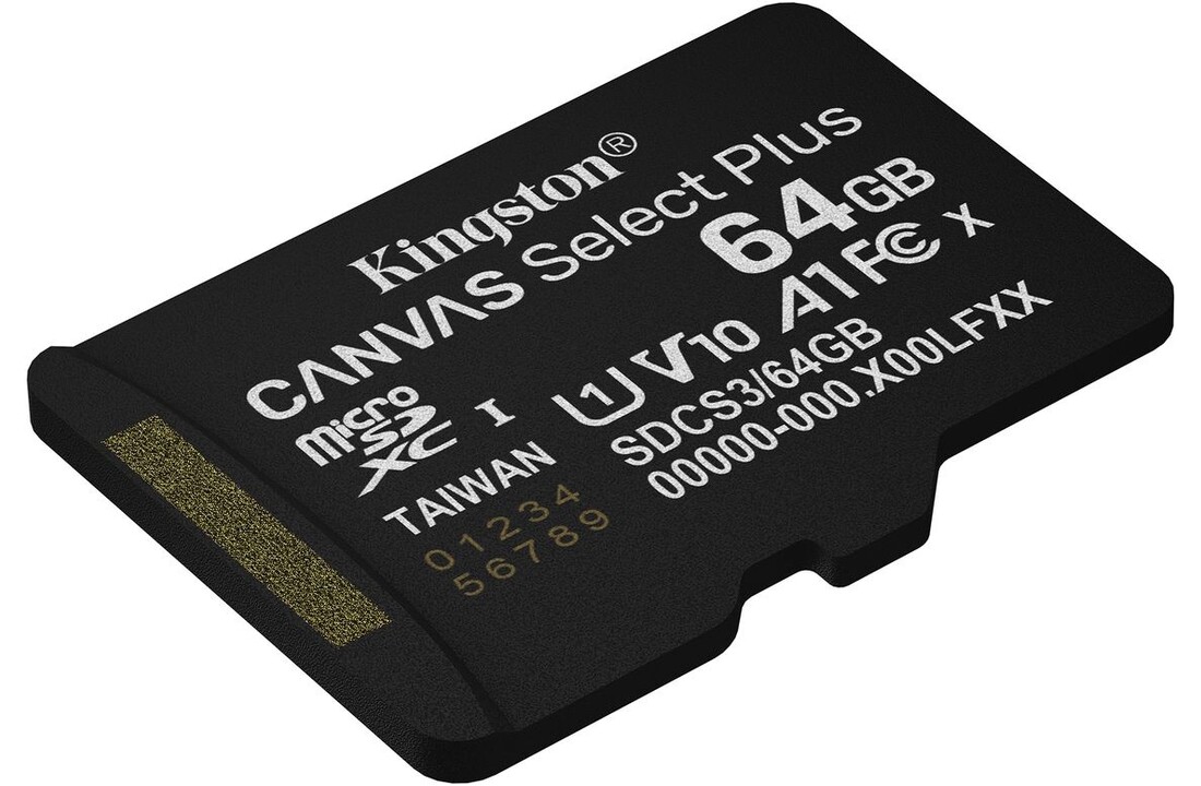 Kingston Canvas Select Plus Gen. 3 microSDXC 64GB met SD-adapter - Micro SD kaart
