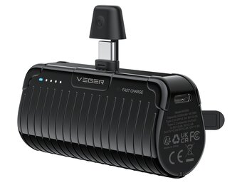 Veger PlugOn Pro-C W0558 5000mAh Zwart - Powerbank