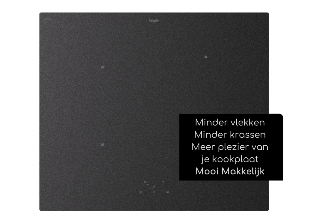 Pelgrim IK4164ZS mat satijn glas - Inbouw inductiekookplaat 60 cm.