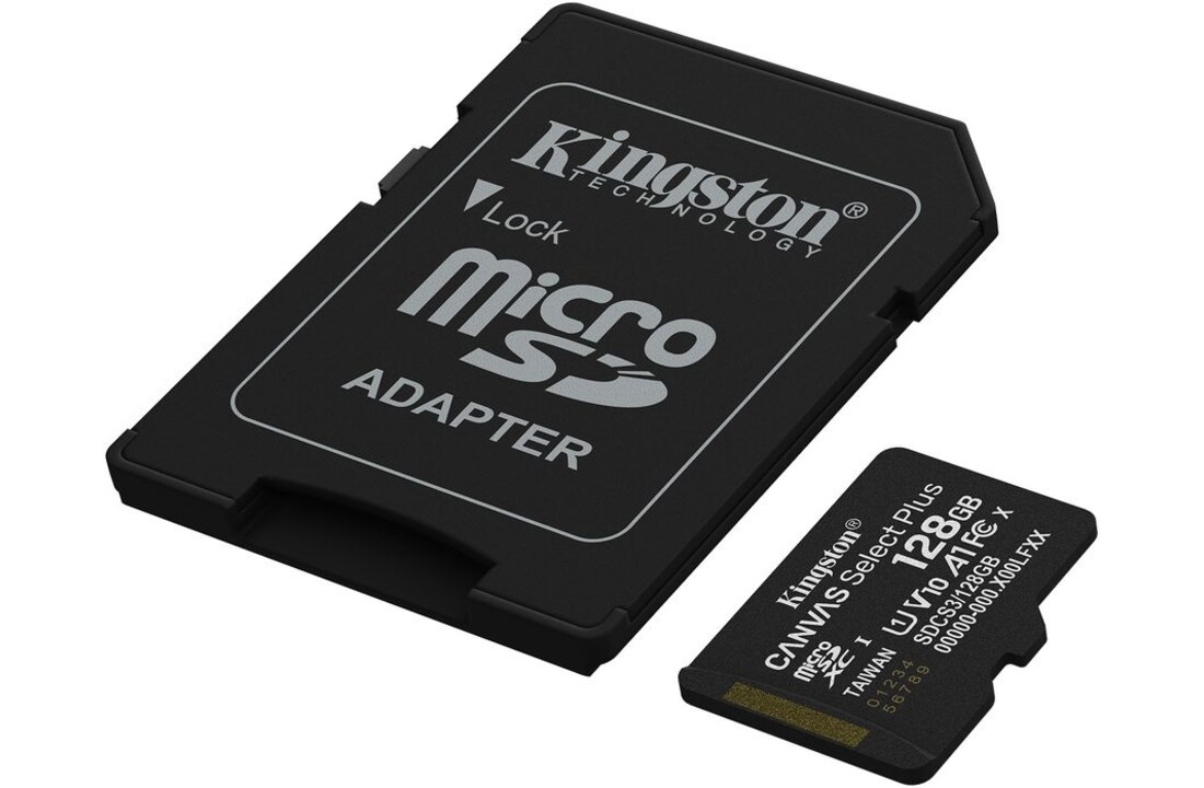 Kingston Canvas Select Plus Gen. 3 microSDXC 128GB met SD-adapter - Micro SD kaart