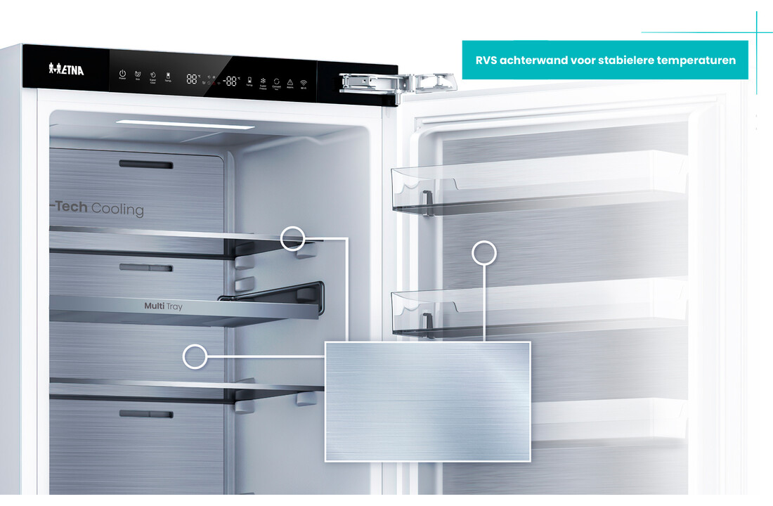 ETNA KCD9178CNF - Inbouw koel-vriescombinatie 178 cm.