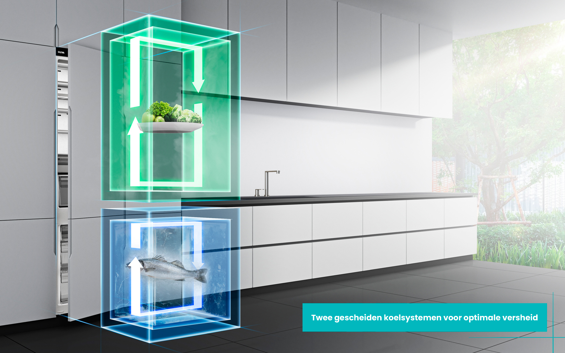 ETNA KCD9178CNF - Inbouw koel-vriescombinatie 178 cm.