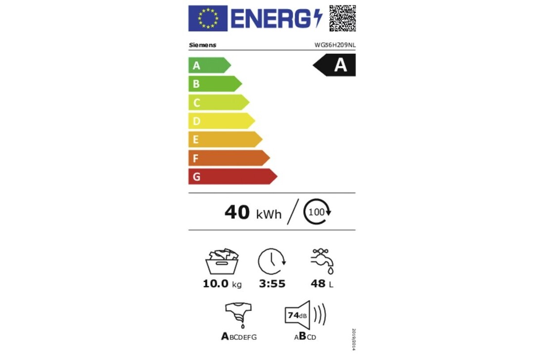 Siemens WG56H209NL iQ500 extraKlasse - Wasmachine