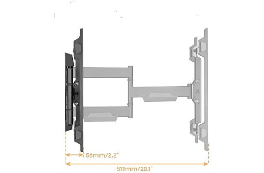 Cavus WME106 Muursteun dubbele arm (37 - 55 inch) - TV muurbeugel