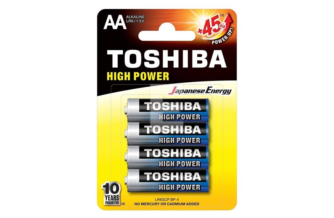 Toshiba High Power AA 1.5V 4 stuks