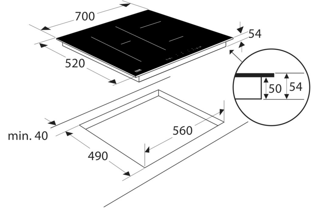 ETNA KIF670ZT - Inductiekookplaat