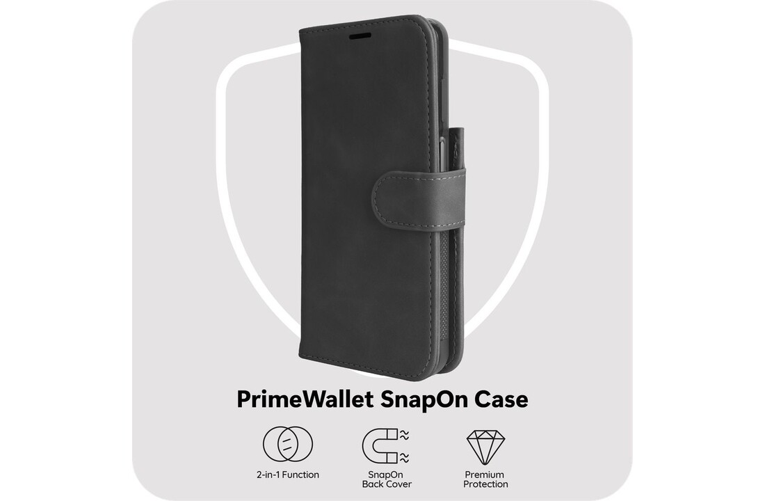 Just in Case PrimeWallet Case  Samsung Galaxy A57 PU leer Zwart - Telefoonhoesje