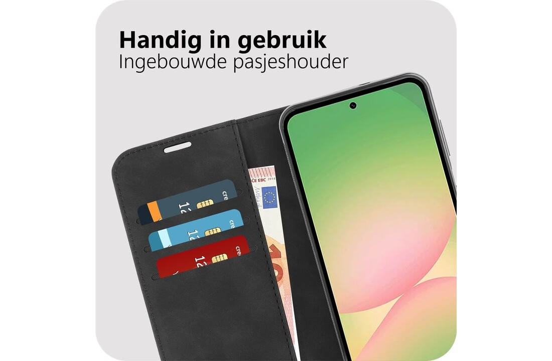 Just in Case PrimeWallet Case  Samsung Galaxy A57 PU leer Zwart - Telefoonhoesje