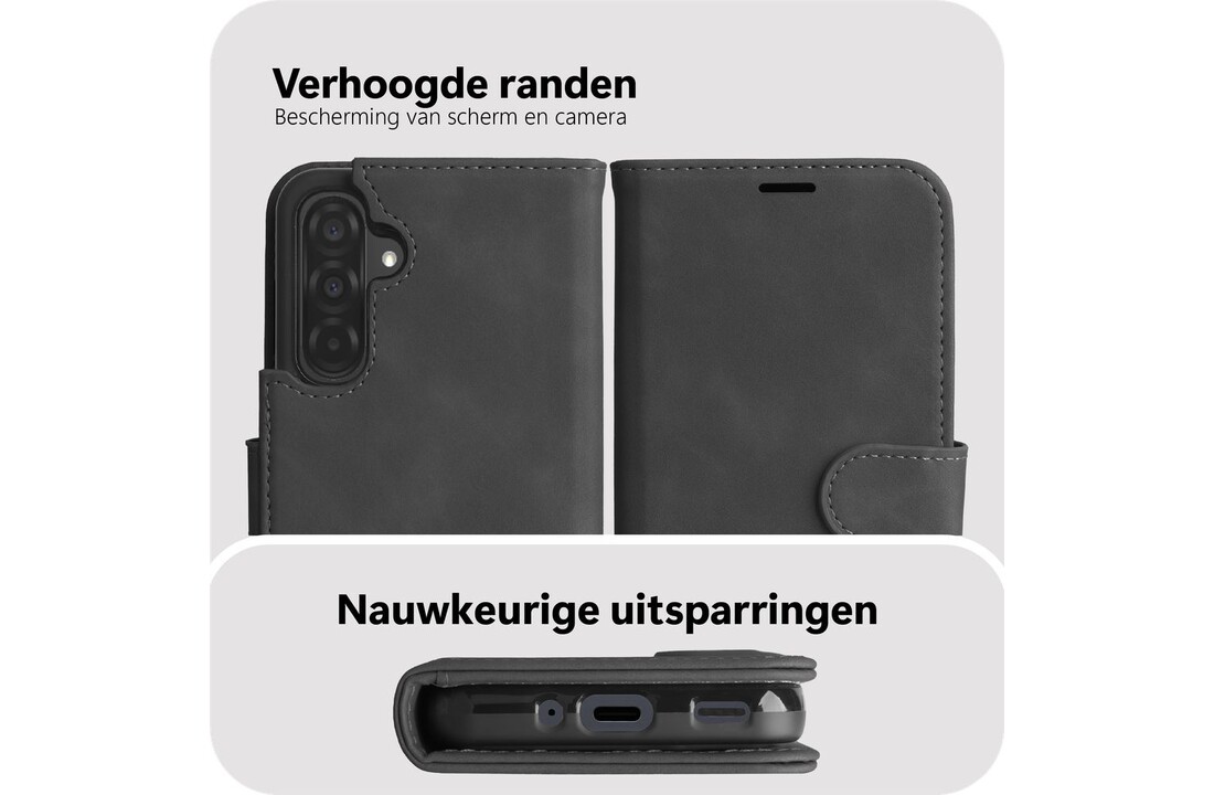 Just in Case PrimeWallet Case  Samsung Galaxy A57 PU leer Zwart - Telefoonhoesje