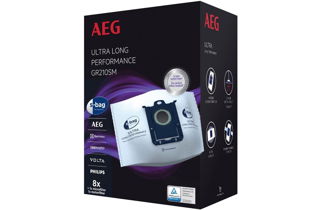 AEG GR210SM S-bag Ultra Long Performance (8 stuks) - Stofzuigerzakken