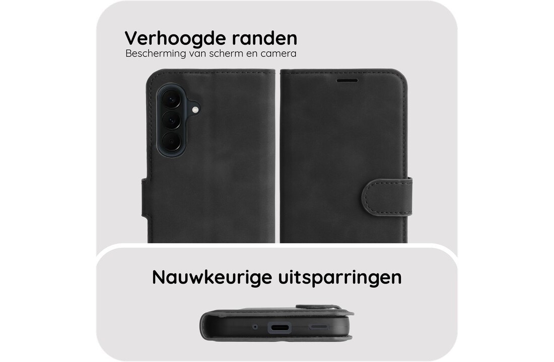 Just in Case PrimeWallet Case Samsung Galaxy A37 PU leer Zwart - Telefoonhoesje