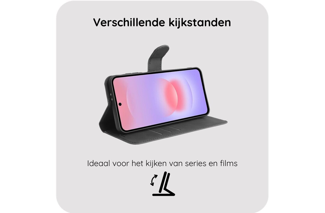 Just in Case PrimeWallet Case Samsung Galaxy A37 PU leer Zwart - Telefoonhoesje