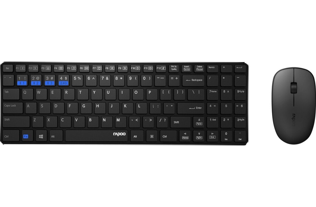 Rapoo 9300M Zwart - Toetsenbord + muis set