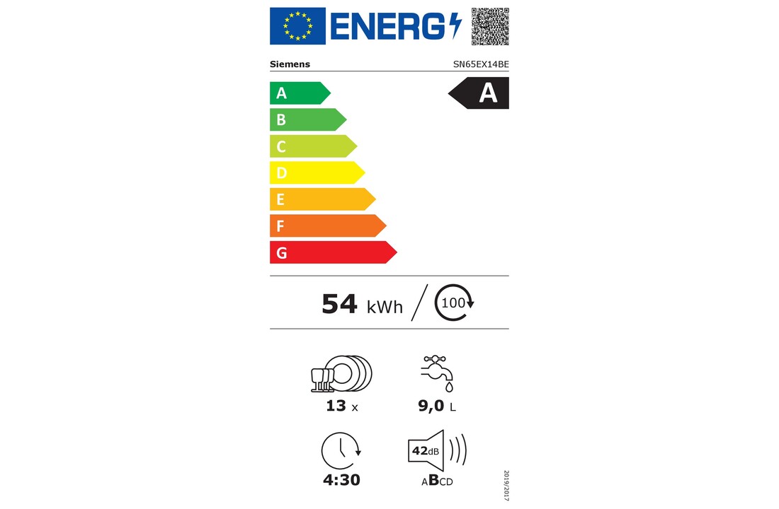 Siemens SN65EX14BE iQ500 extraKlasse - Inbouw vaatwasser