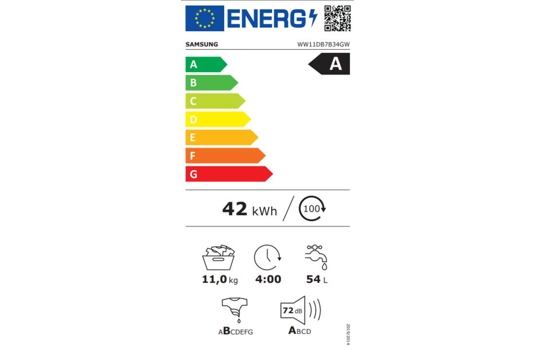 Samsung WW11DB7B34GWU3 Bespoke SuperSpeed - Wasmachine