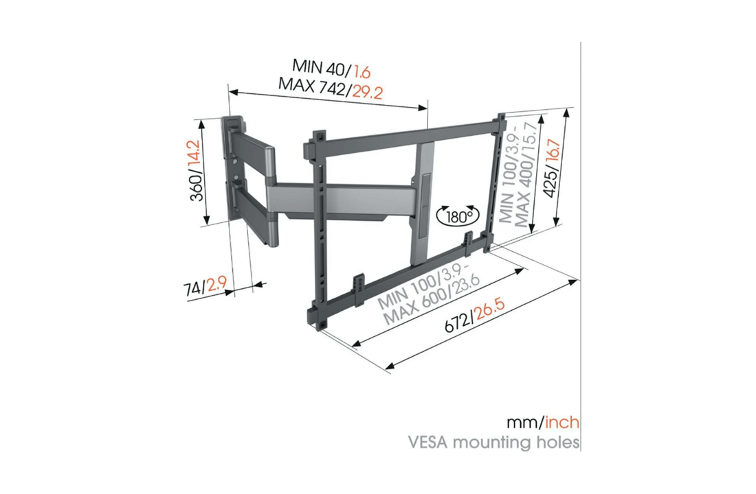 Vogel's TVM 5845 55 -100 inch zwart Draaibare tv-beugel - TV muurbeugel