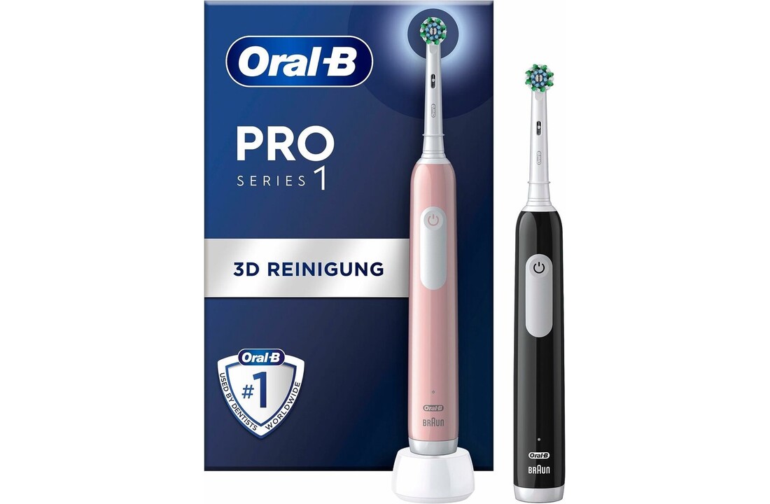 Oral-B PRO 1 Duo Edition Cross Action Roze/Zwart - Elektrische tandenborstel