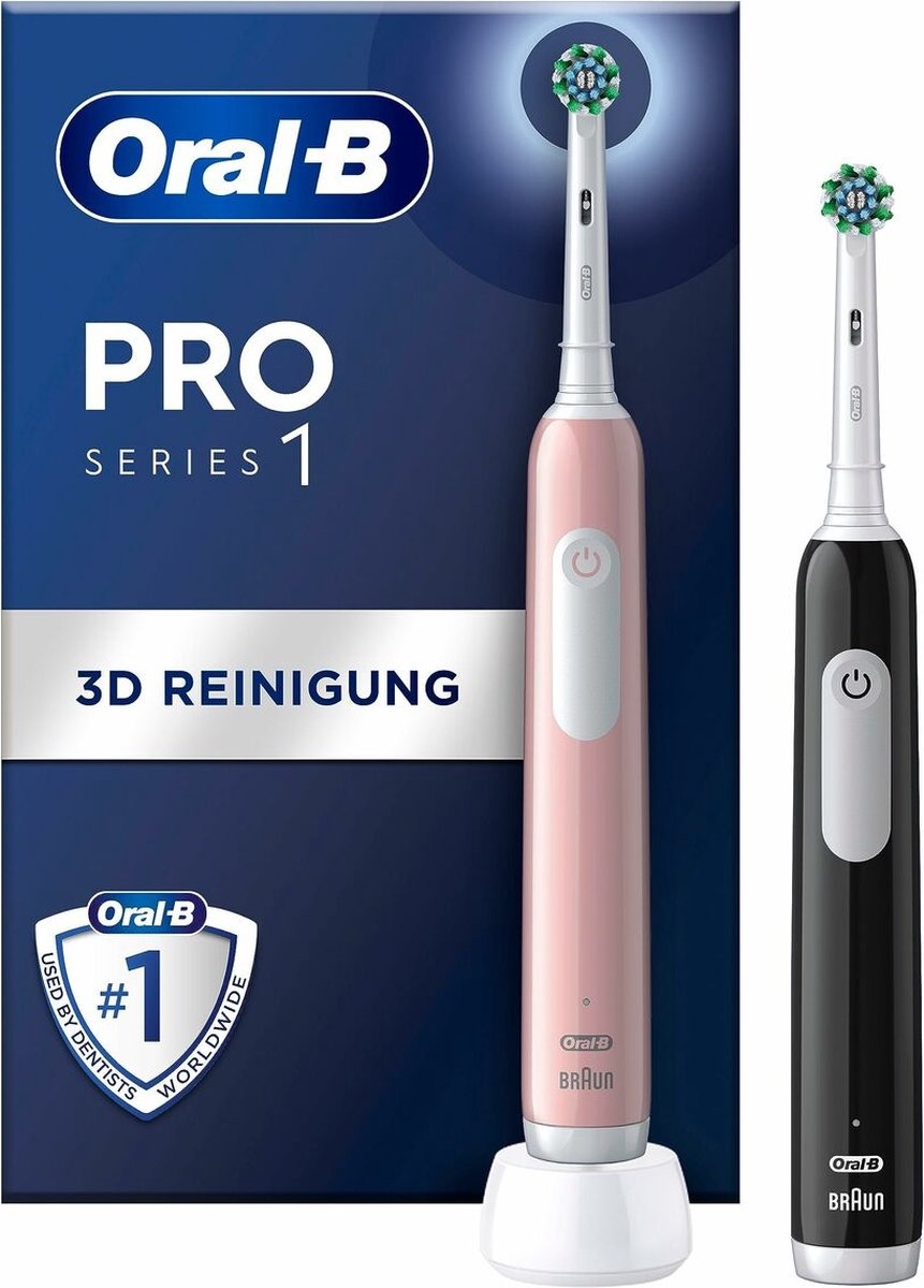 Oral-B PRO 1 Duo Edition Cross Action Roze/Zwart - Elektrische tandenborstel