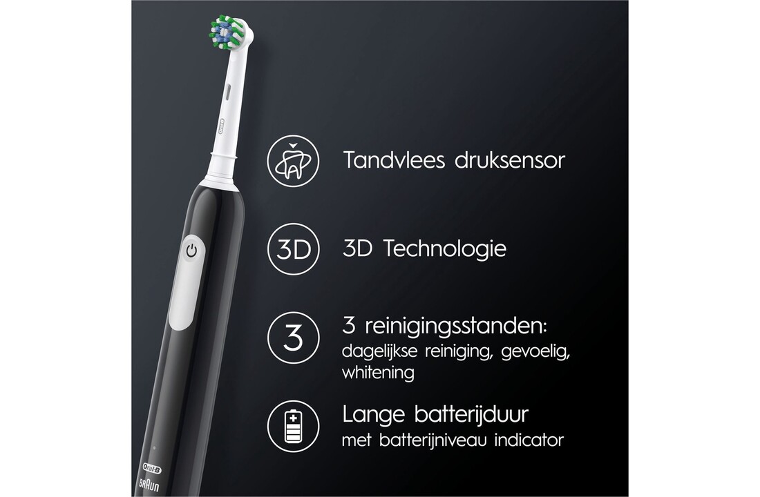 Oral-B PRO 1 Duo Edition Cross Action Roze/Zwart - Elektrische tandenborstel