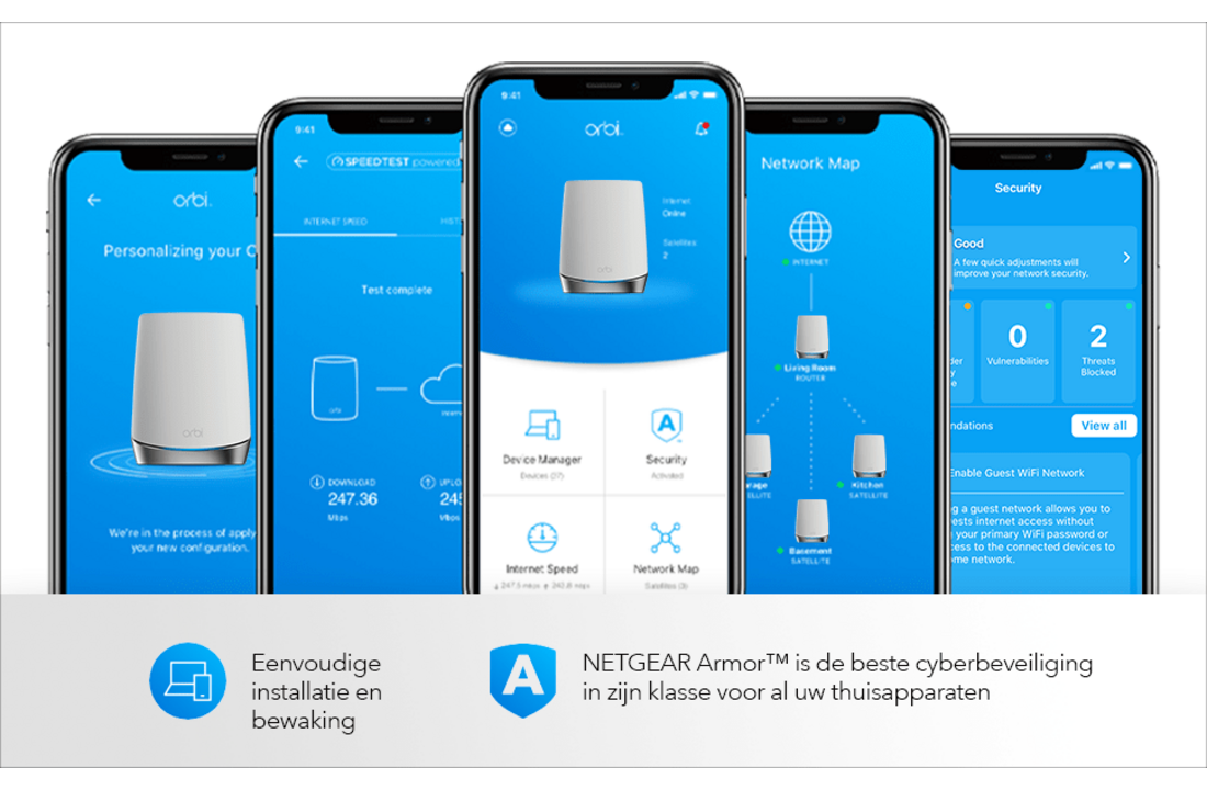 Netgear Orbi RBK752 Multiroom WiFi 6 Mesh systeem - Router