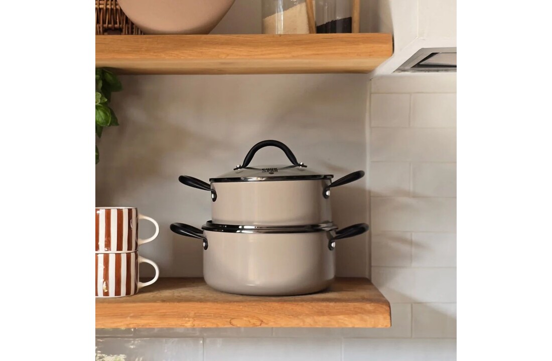 Cook & Pan Taupe of Mind Honey Kookpan met deksel 22 cm