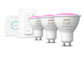 Philips Hue Starterkit 3x GU10 4.3W Color Ambiance + Bridge + Dimmer - Slimme lamp