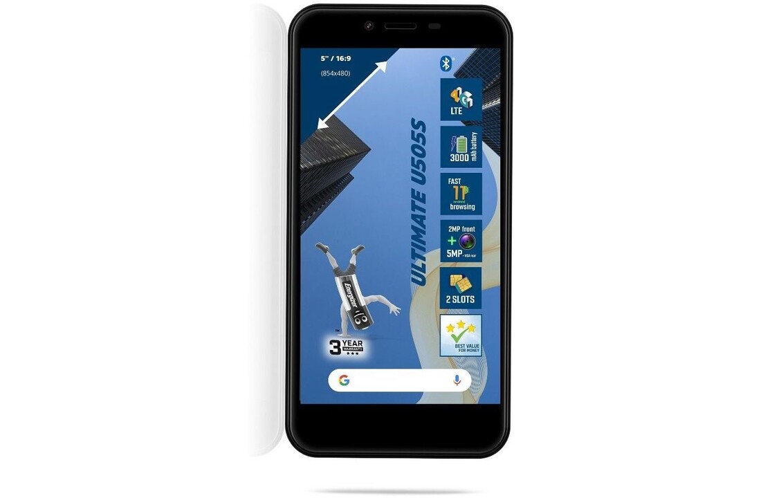 Energizer Ultimate U505S 4G 16GB Zwart - Mobiele telefoon