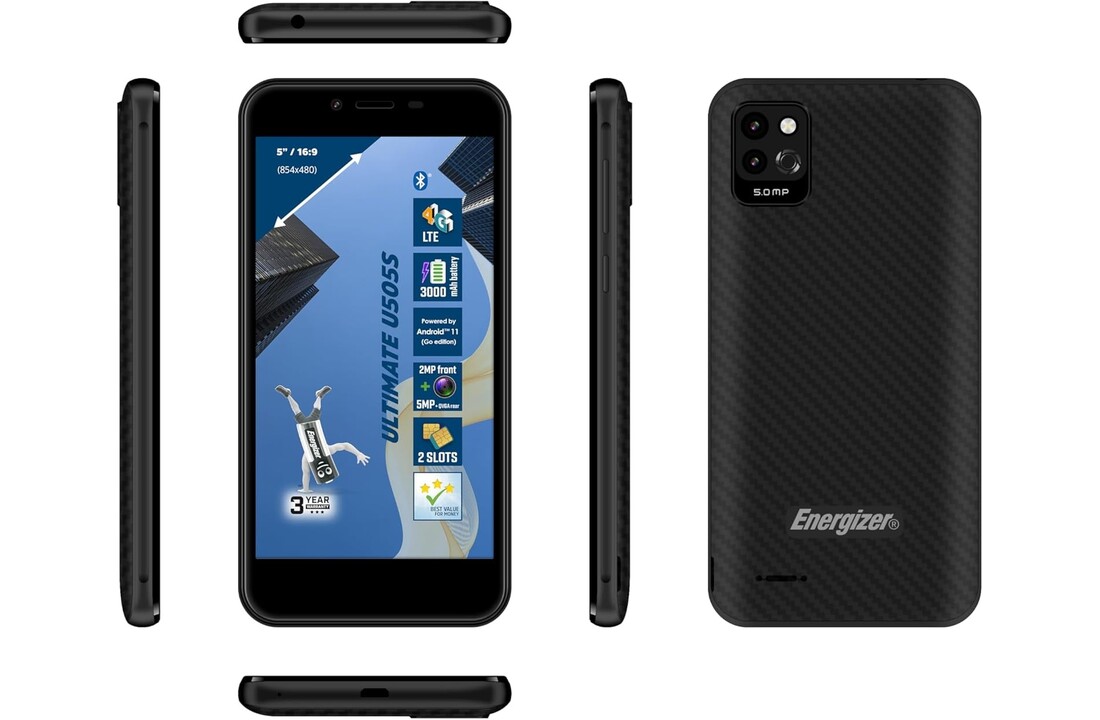 Energizer Ultimate U505S 4G 16GB Zwart - Mobiele telefoon
