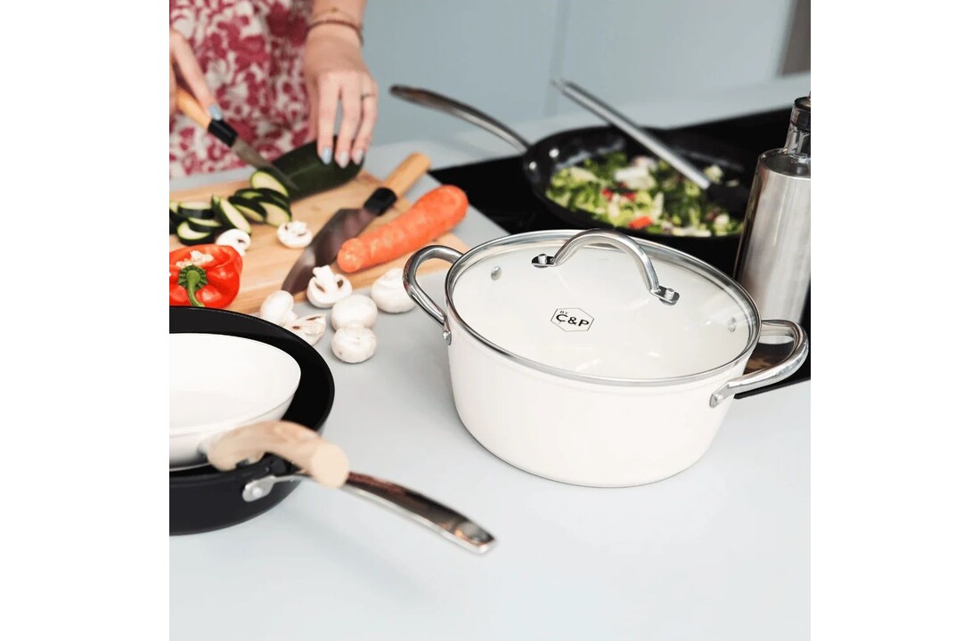 Cook & Pan Go Ivory Kookpan met deksel 20 cm