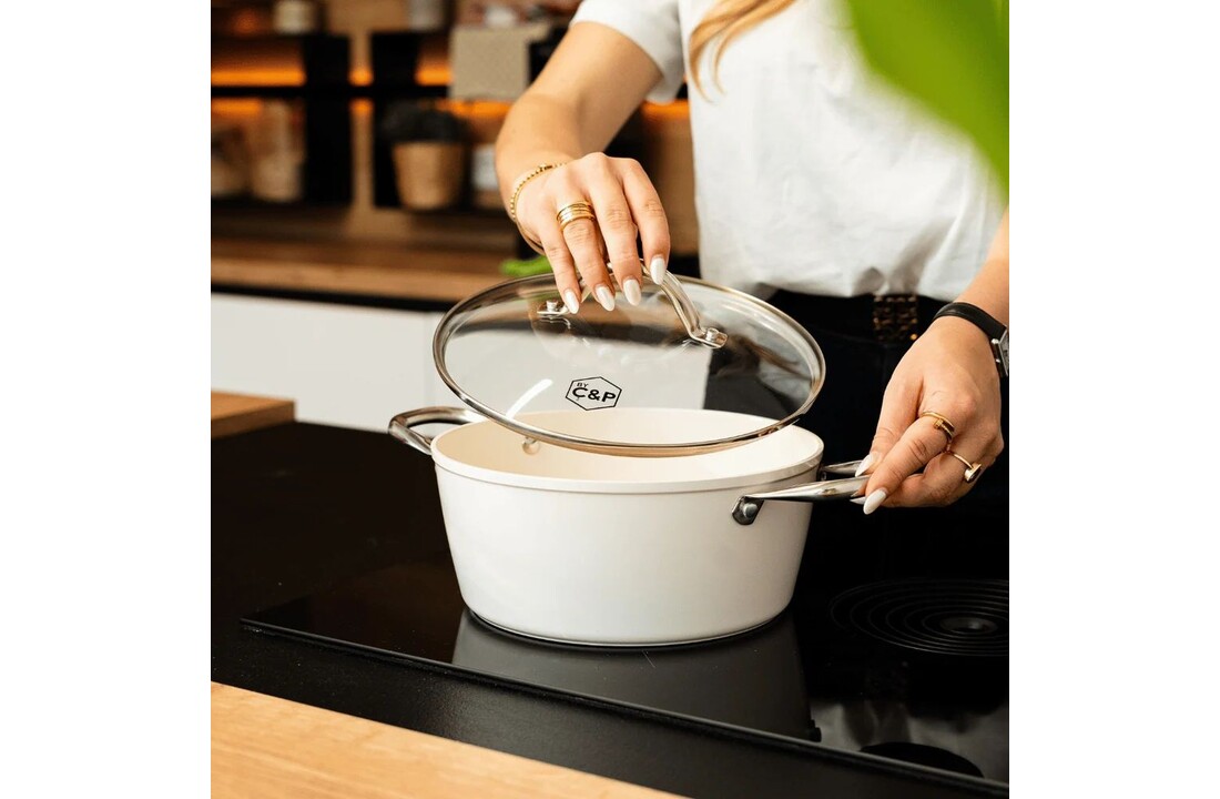 Cook & Pan Go Ivory Kookpan met deksel 20 cm