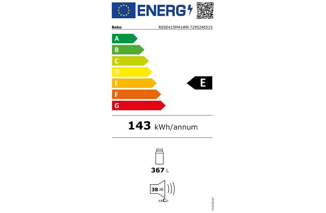 Beko RSSE415M41WN - Vrijstaande koelkast
