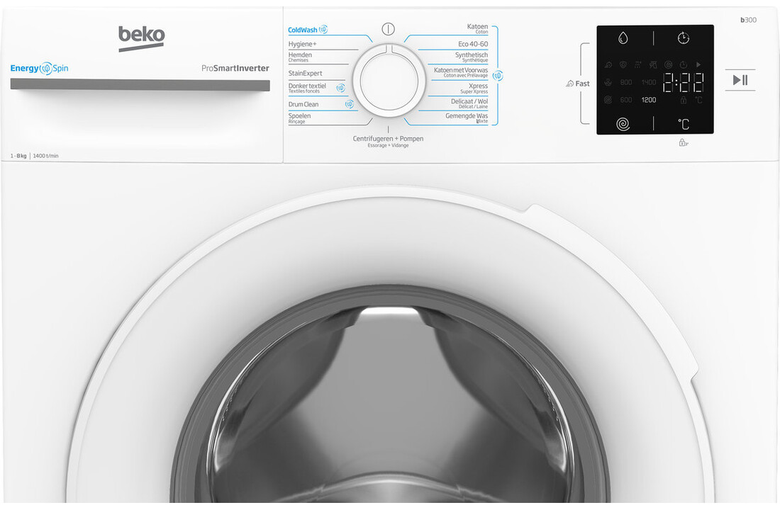 Beko BM3WFU38412CW EnergySpin - Wasmachine