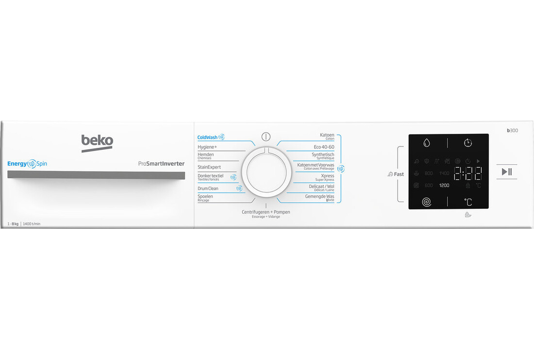 Beko BM3WFU38412CW EnergySpin - Wasmachine