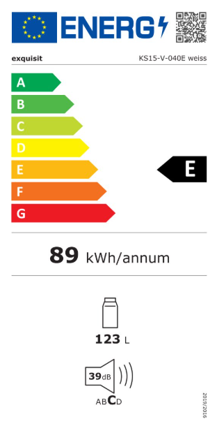 Exquisit KS320-V-H-040E - Vrijstaande koelkast