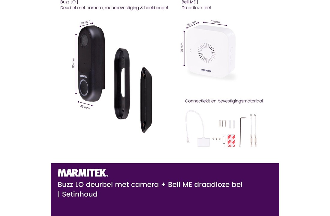 Marmitek Buzz LO + Bell ME Wit - Deurbel