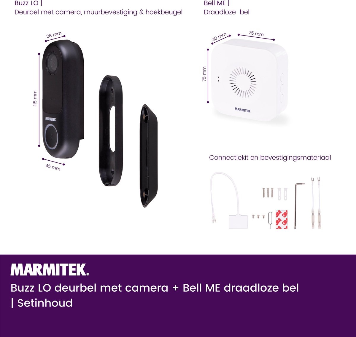 Marmitek Buzz LO + Bell ME Wit - Deurbel