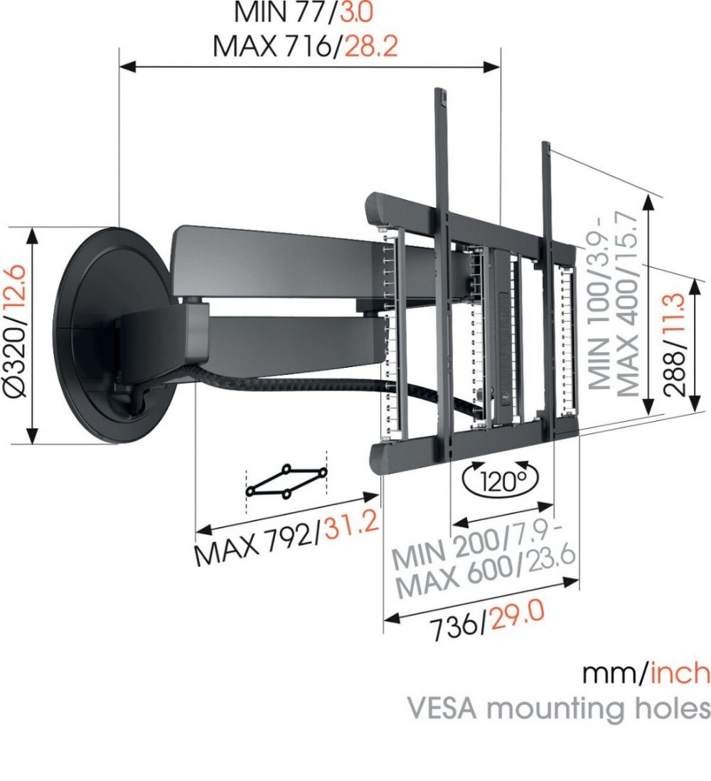 Vogel's TVM 7675 - TV muurbeugel