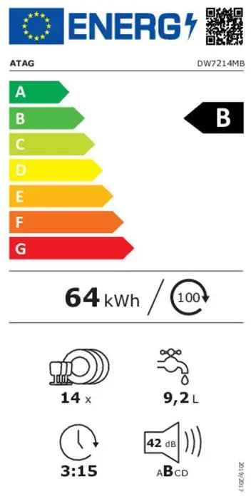 ATAG DW7214MB - Inbouw vaatwasser