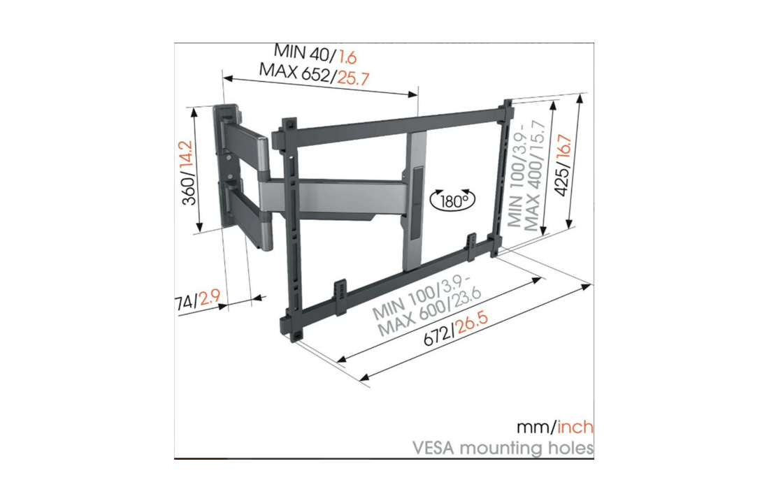 Vogel's TVM 5445 32 -65 inch zwart Draaibare tv-beugel - TV muurbeugel