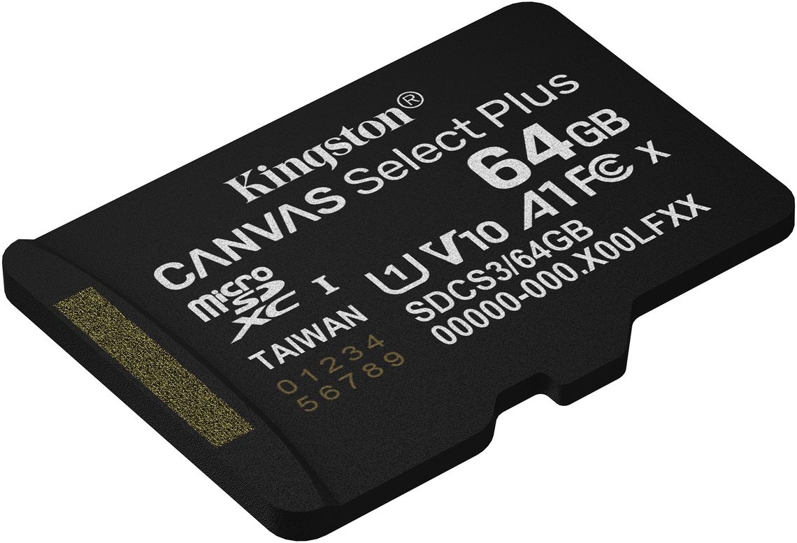 Kingston Canvas Select Plus Gen. 3 microSDXC 64GB met SD-adapter - Micro SD kaart