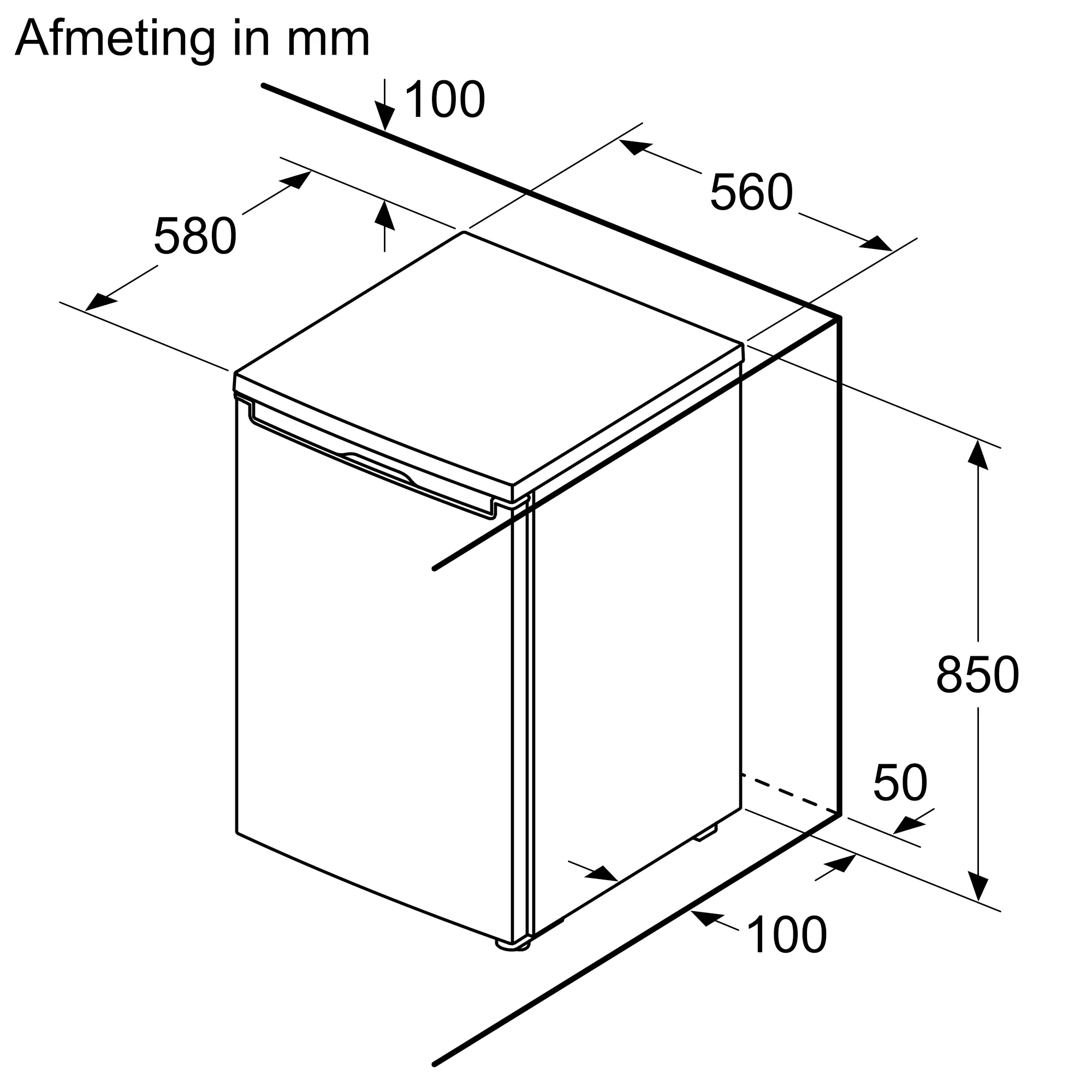 Bosch KTL15NWEB - Tafelmodel koelkast.