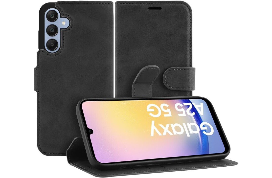 Just In Case Samsung Galaxy A25 Premium Wallet Folio Zwart - Telefoonhoesje