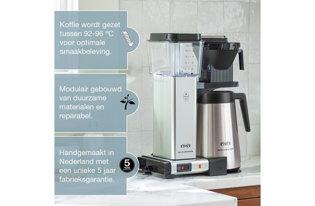 Moccamaster KBGT Polished Silver - Koffiezetapparaat