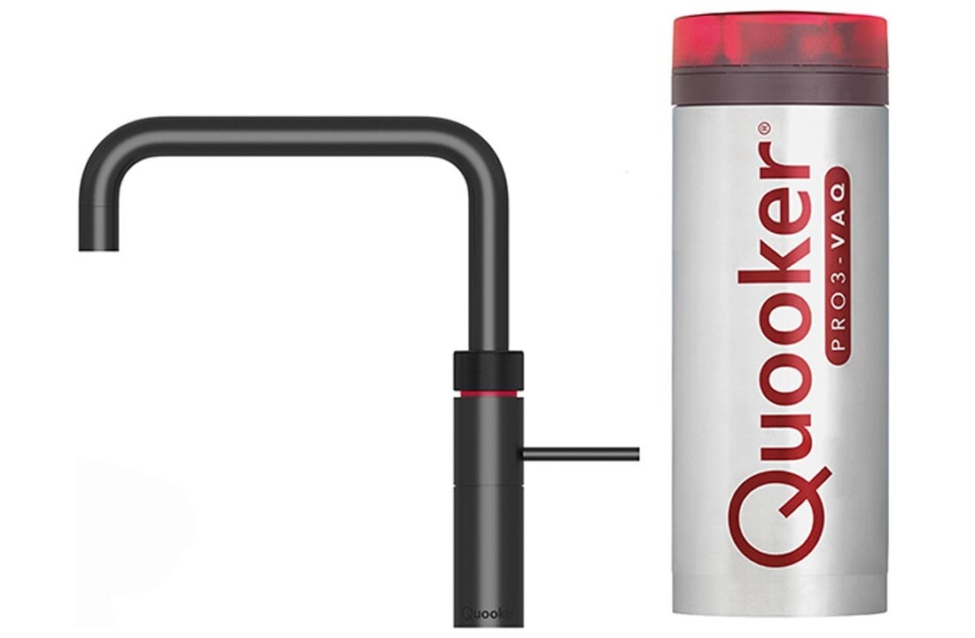 Quooker Fusion Square Zwart met PRO3 reservoir - Kokendwaterkraan