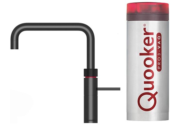 Quooker Fusion Square Zwart met PRO3 reservoir - Kokendwaterkraan