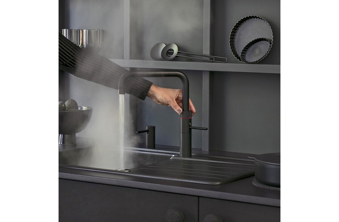 Quooker Fusion Square Zwart met PRO3 reservoir - Kokendwaterkraan