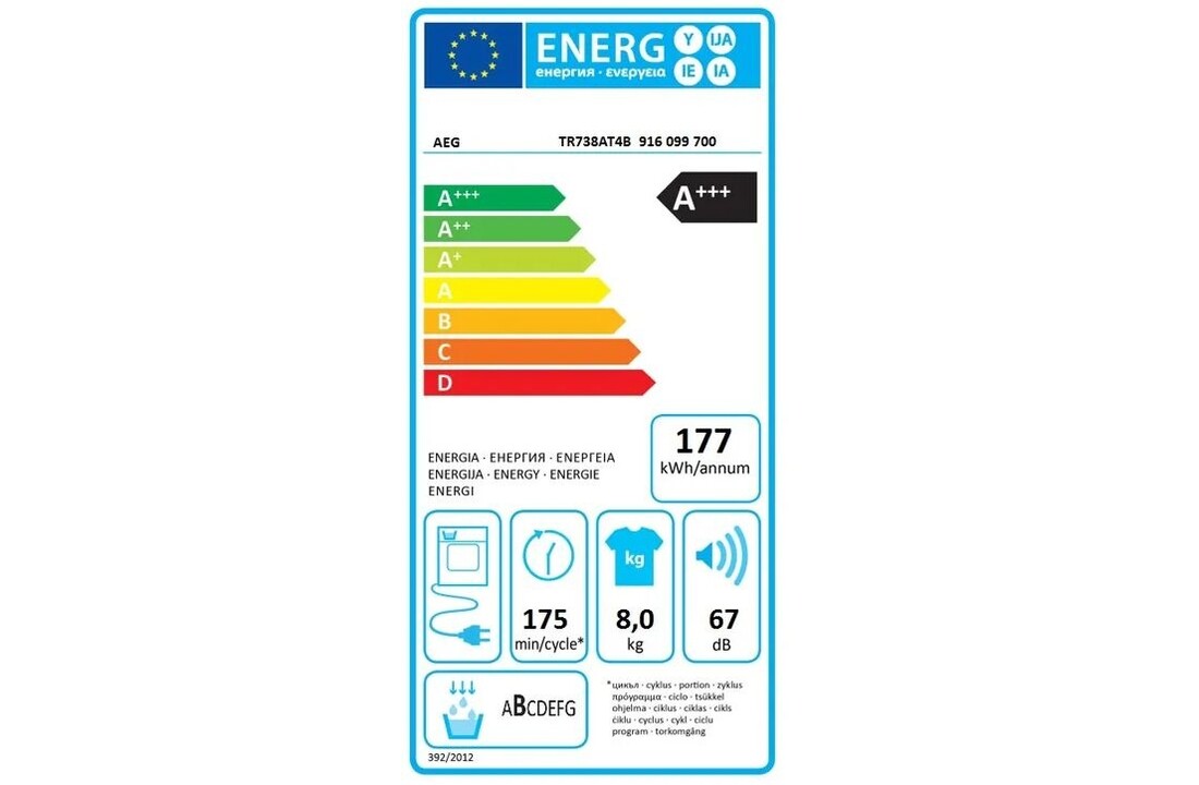 AEG TR738AT4B 7000 Serie SensiDry - Warmtepompdroger