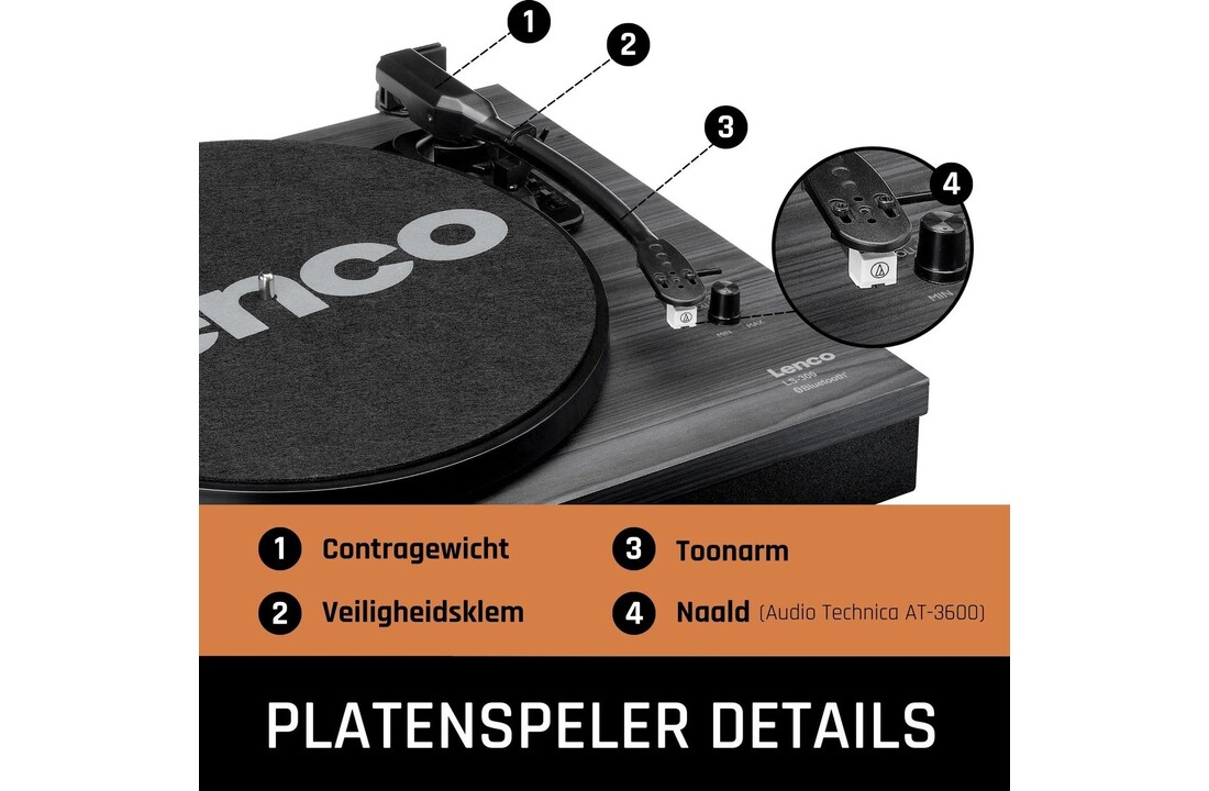 Lenco LS-300BK - Platenspeler