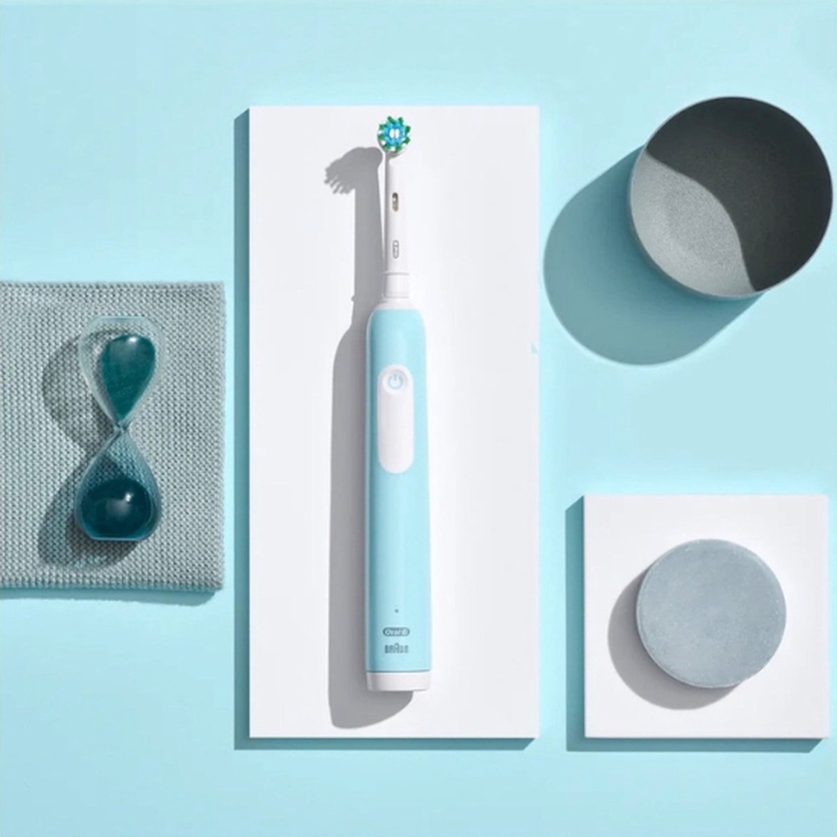 Oral-B Pro 1 Duo White & Blue - Elektrische tandenborstel